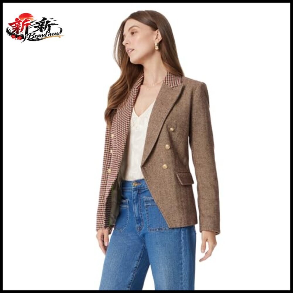 Double Breasted Blazer with Button Closure, Polyester Blend - Picture 2 of 4